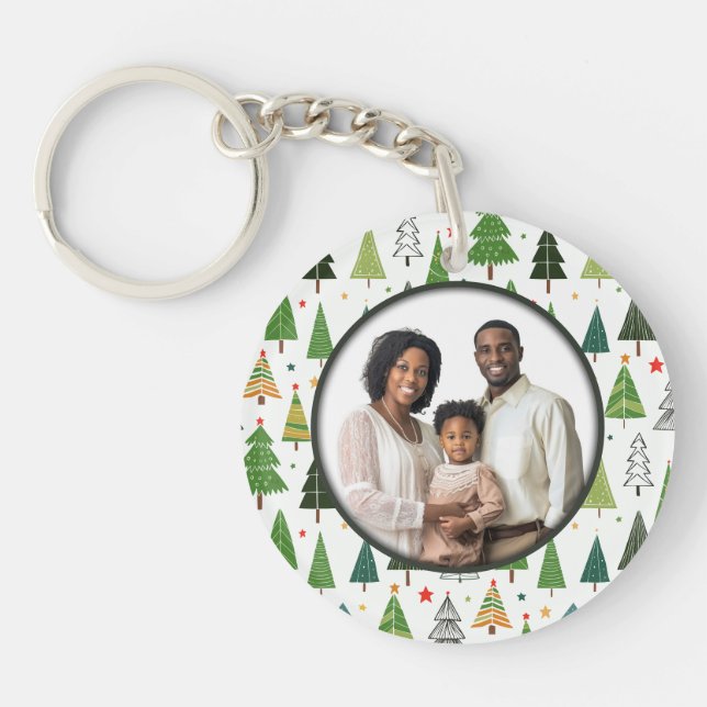 Retro Trees Keychain (Front)