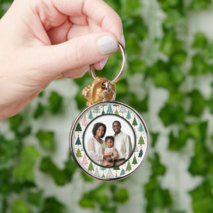 Retro Trees Keychain