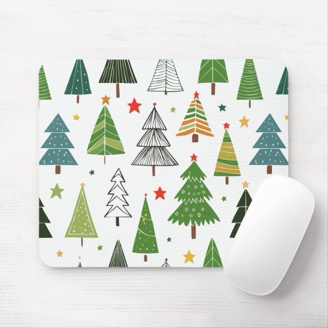 Retro Trees Mouse Pad (With Mouse)