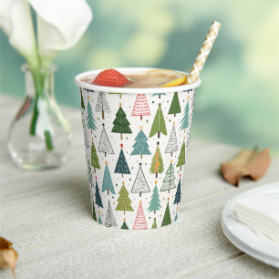 Retro Trees Paper Cups