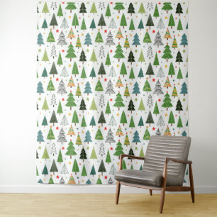 Retro Trees Photo Backdrop Tapestry