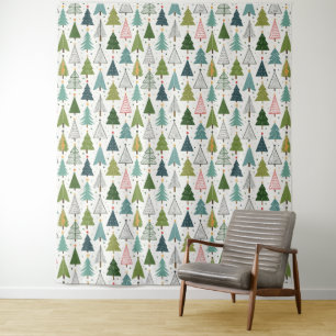 Retro Trees Photo Backdrop Tapestry