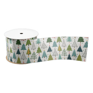 Retro Trees Satin Ribbon