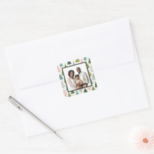 Retro Trees Square Sticker