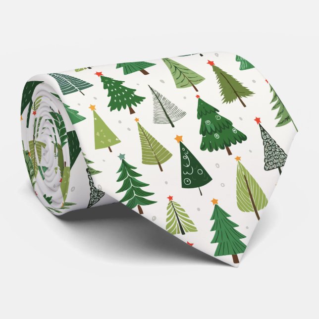 Retro Trees Tie (Rolled)