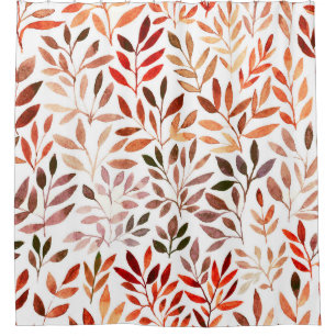 Retro trees, watercolor seamless pattern.