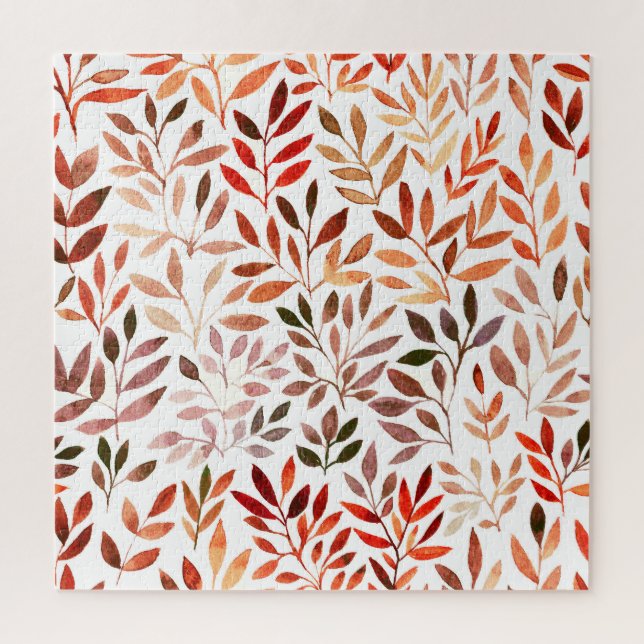 Retro trees, watercolor seamless pattern. jigsaw puzzle (Vertical)