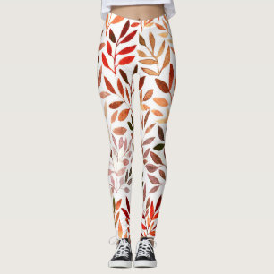 Retro trees, watercolor seamless pattern. leggings