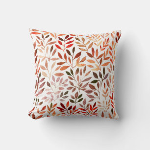 Retro trees, watercolor seamless pattern. throw pillow