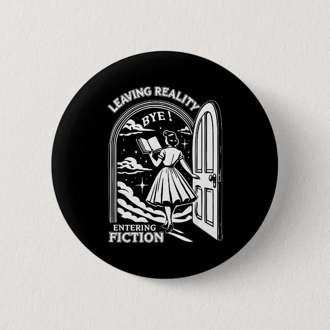 Retro Trendy Bookish Book Lover Reading Quotes Lea 2 Inch Round Button (Front)