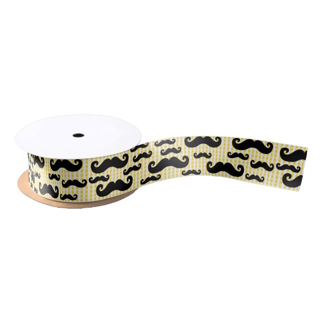 Retro Trendy Handlebar Moustache Satin Ribbon (Spool)