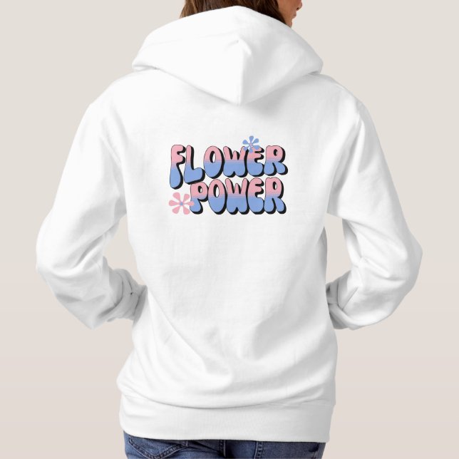 Retro Trendy Hippie Bubble Text Oversized Hoodie (Back)
