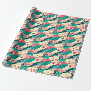 Retro Trendy Memphis Geometric Wallpaper Wrapping Paper