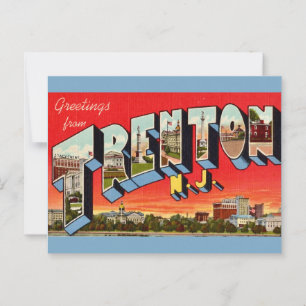 Retro Trenton NJ Postcard