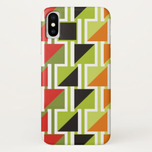 Retro triange pattern and green, black squares Case-Mate iPhone case