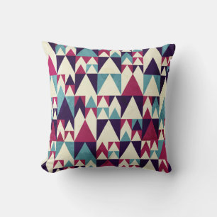 Retro Triangle Geometric Seamless Pattern Throw Pillow