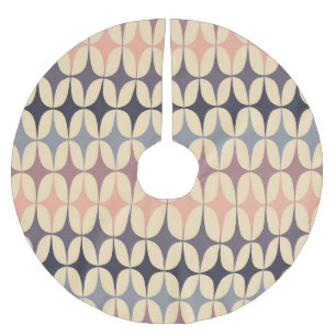 Retro Triangles Abstract Geometric Pattern Brushed Polyester Tree Skirt