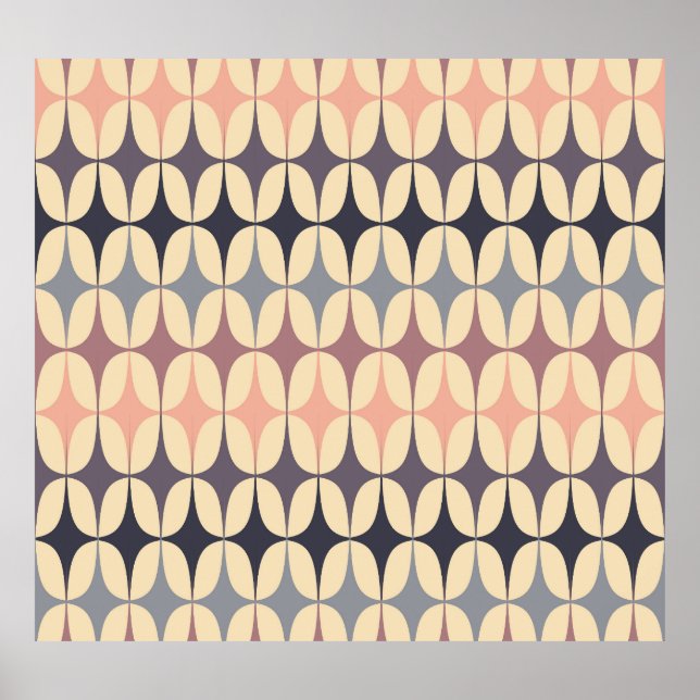 Retro Triangles Abstract Geometric Pattern Poster (Front)