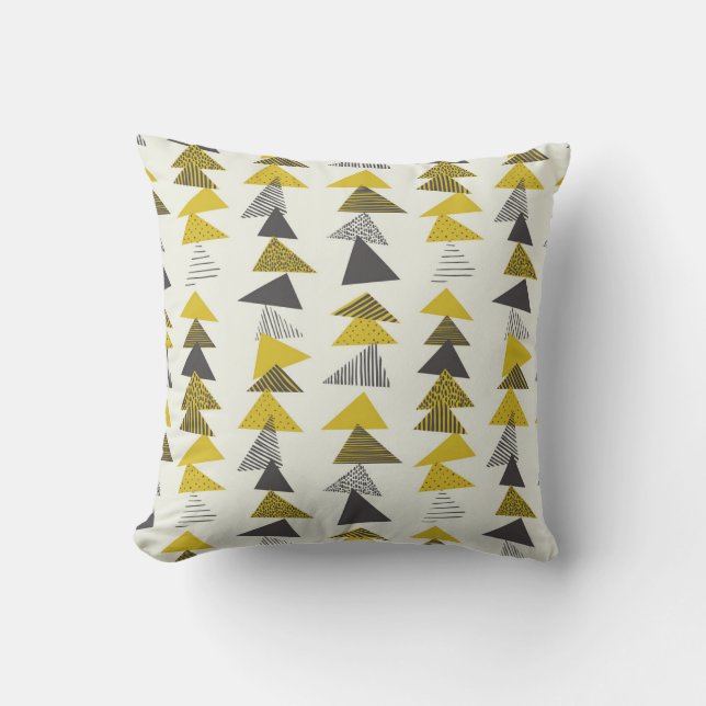 Retro Triangles: Varied Seamless Pattern. Throw Pillow (Front)