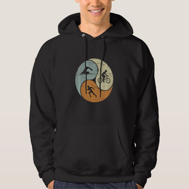 Retro Triathlon   Hoodie (Front)