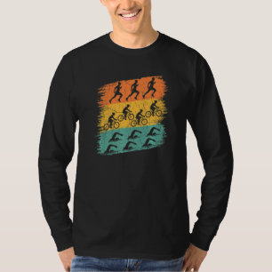 Retro Triathlon Swimming Cycling Running Triathlet T-Shirt