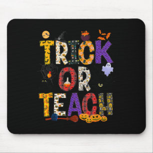 Retro Trick Or Teach Teacher Halloween Costume Men Mouse Pad