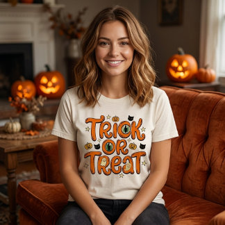 Retro Trick Or Treat Halloween Tri-Blend Shirt