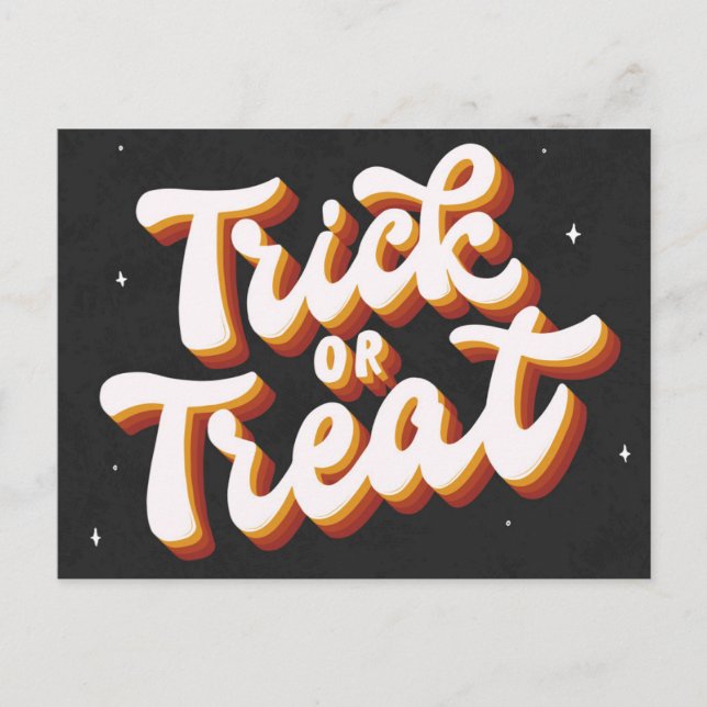 Retro Trick or Treat Postcard (Front)