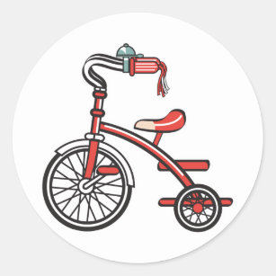 retro tricycle classic round sticker