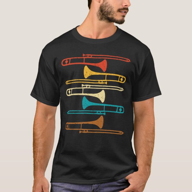 Retro Trombone - Jazz T-Shirt (Front)