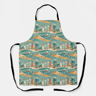 Retro Tropical Beach Apron