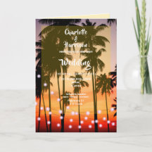 Retro Tropical Beach Palm Trees Photo Wedding