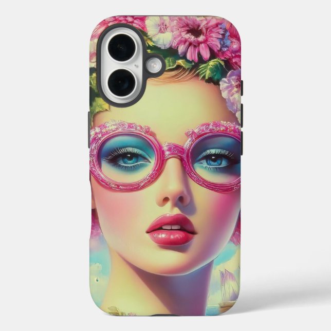 Retro Tropical Beauty  Case-Mate iPhone Case (Back)