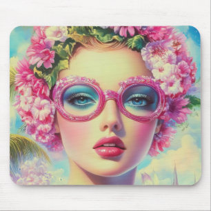 Retro Tropical Beauty  Mouse Pad