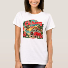 Retro Tropical Christmas Beach Vintage Holiday