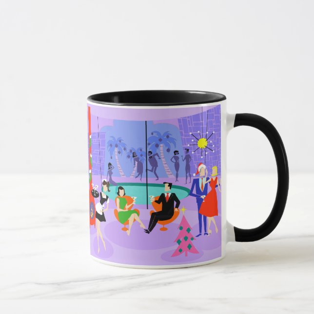 Retro Tropical Christmas Party Mug (Right)