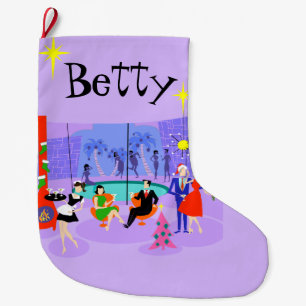 Retro Tropical Christmas Party Stocking