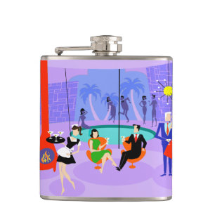 Retro Tropical Cocktail Party Flask
