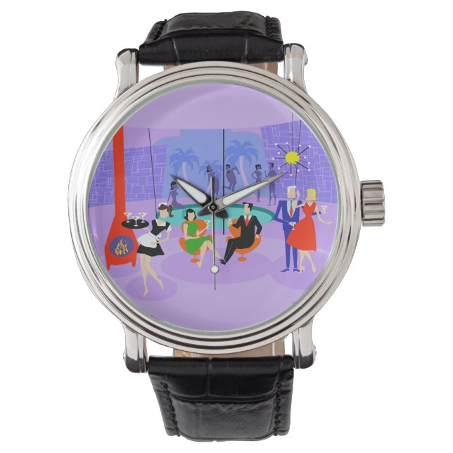 Retro Tropical Cocktail Party Watch (Front)
