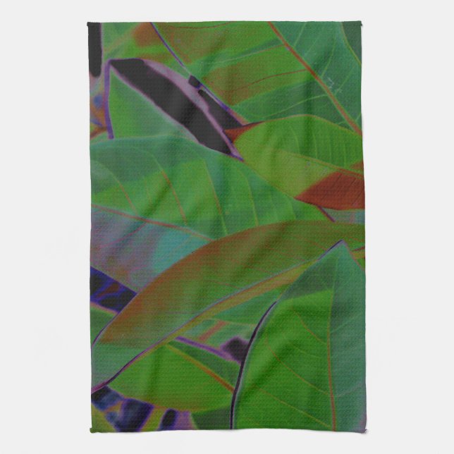 Retro Tropical Fabric Kitchen Towel (Vertical)