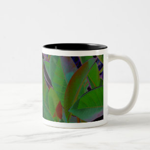 Retro Tropical Fabric Two-Tone Coffee Mug