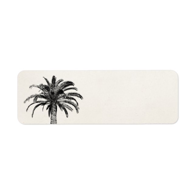 Retro Tropical Island Palm Tree in Black and White (Front)