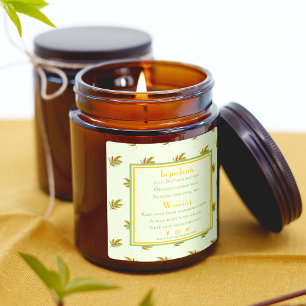 Retro Tropical Leaves Candle Ingredient Back Label