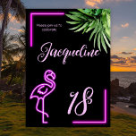 Retro tropical neon pink flamingo 18th birthday invitation<br><div class="desc">👉 Invite your friends to your 18th birthday party with this awesome retro themed tropical neon invitation with a pink flamingo! - Simply click to personalize this design 🔥 My promises - This design is unique - It is designed with you in mind 🙏 Thank you for supporting my small...</div>