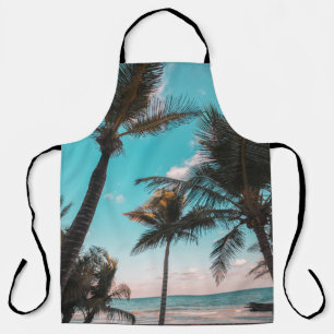 RETRO TROPICAL PALM TREE BY THE BEACH APRON