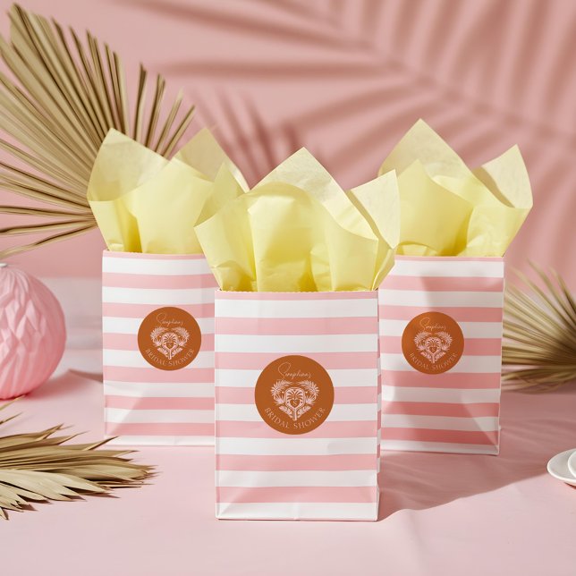 Retro Tropical Palm Tree Pickleball Bridal Shower Classic Round Sticker (Retro Tropical Palm Tree Pickleball Bridal Shower Classic Round Sticker)