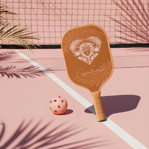 Retro Tropical Palm Tree Pickleball Bridal Shower Paddle
