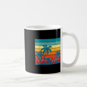 Retro Tropical Palm Trees And Sunset Beach Summer  Coffee Mug