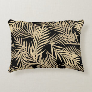 Retro tropical pattern of palm leaf. accent pillow