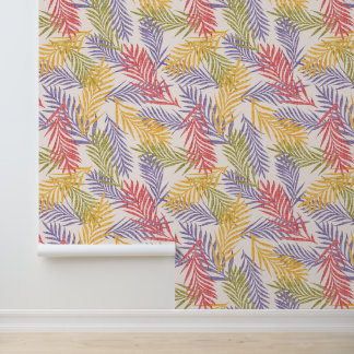 Retro tropical pattern of palm leaf. wallpaper